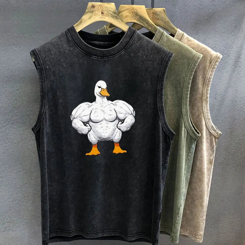 Playera Sin Mangas Gym Meme — Corte Oversize