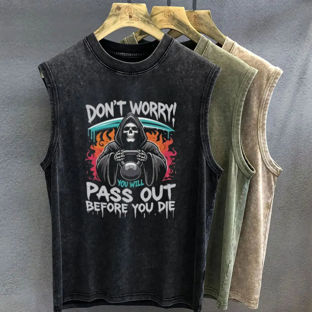 Playera Sin Mangas Gym Meme — Corte Oversize